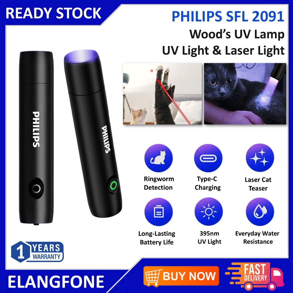 Jual PHILIPS SFL 2091 Senter LED Woods UV Flashlight LED Senter Mini ...