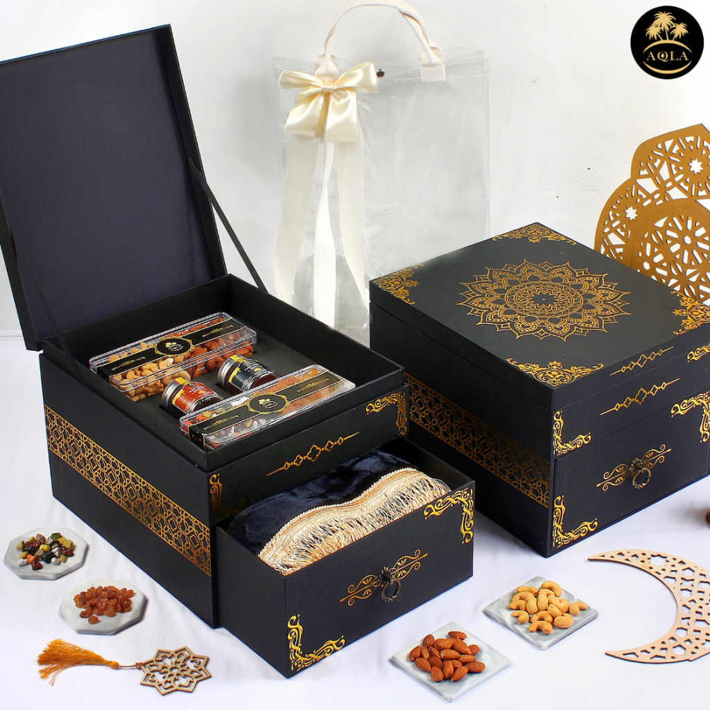 Hampers Lebaran Premium Eksklusif Sehat Madu Yaman Kurma Ajwa Cemilan Sehat  / Parsel Sehat / Hampers Idul Adha