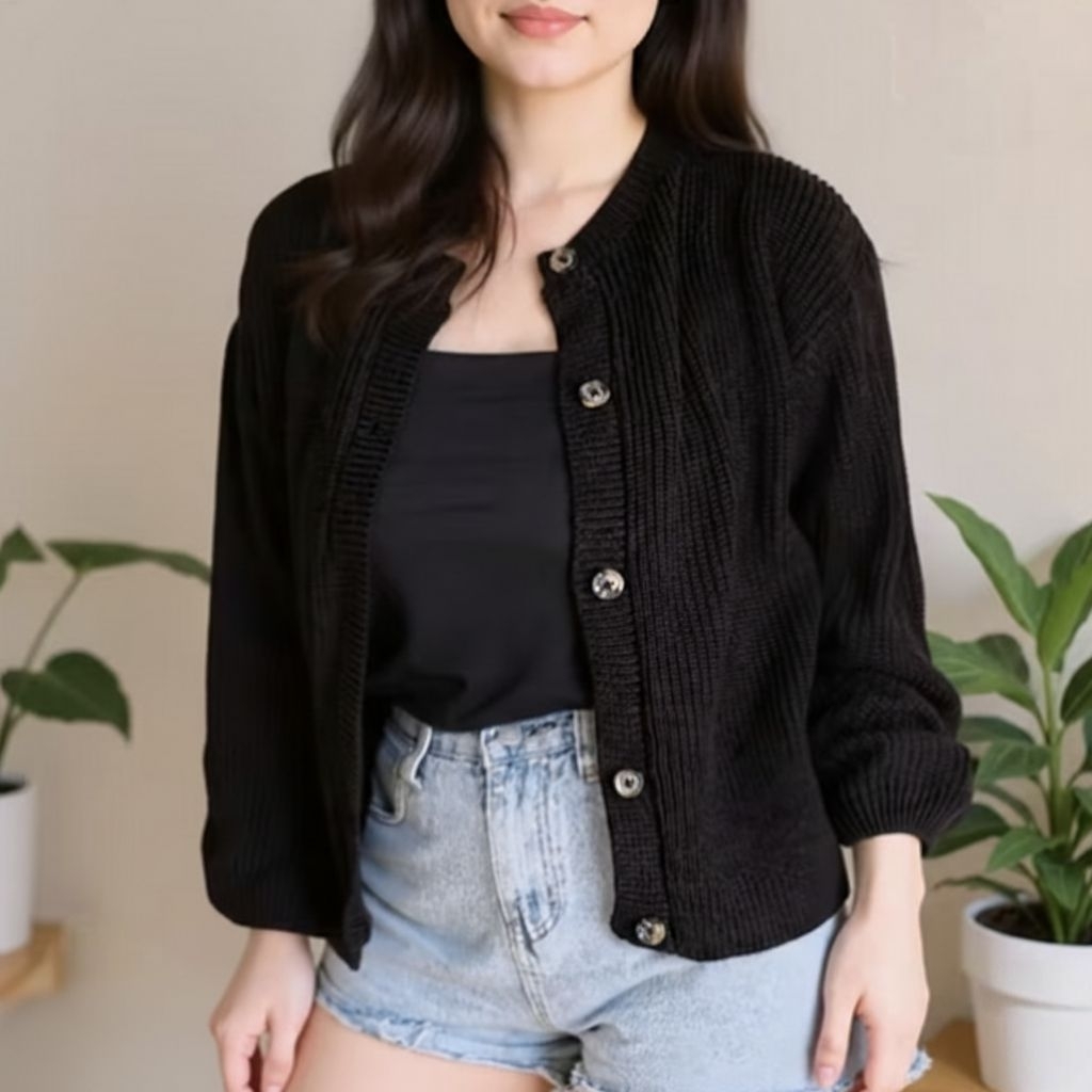 Jual Cardigan Rajut Alysa Nyaman Adem Tebal | Shopee Indonesia