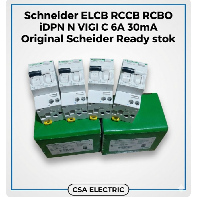 Jual Schneider ELCB RCCB RCBO iDPN N VIGI C 6A 30mA Original Schneider ...