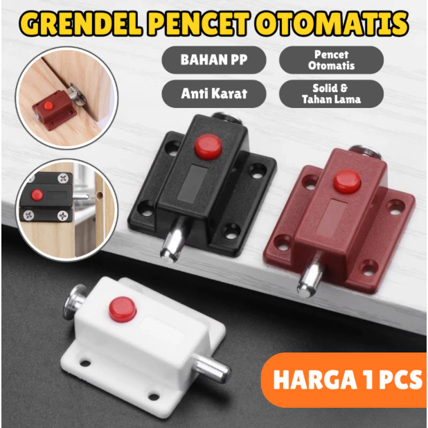 Jual GRENDEL Pencet Otomatis Slot PUSH LOCK PINTU / KABINET / LEMARI ...