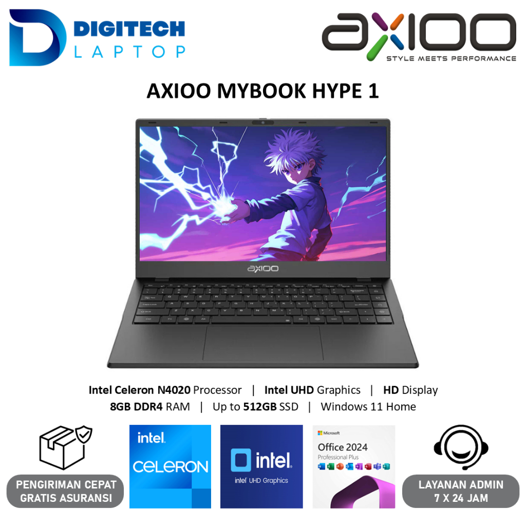 Jual Laptop Axioo Mybook Hype 1 Intel Celeron N4020 RAM 8GB SSD 512GB ...