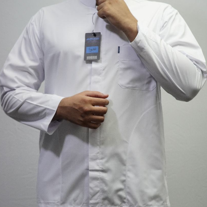 Koko Ammu Sanghai Kantong Samping Baju Koko Ammu Sanghai Kerah Pendek Muslim pria