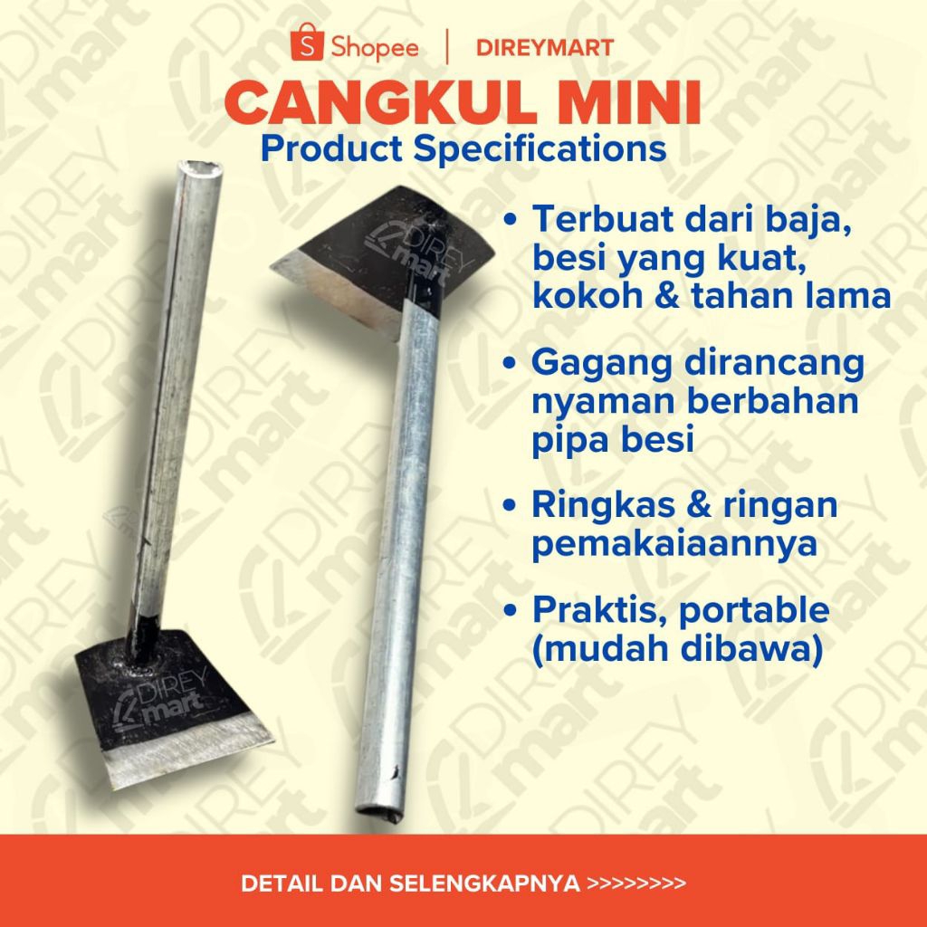 Cangkul Taman Plat Besi Tebal 2 Mili Asli Cangkul Taman mini Berkebun | Full Plat Besi Tebal Asli Praktis