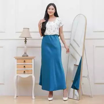Rok Satin Maxi Premium Rok Duyung Panjang Wanita Formal Casual Bawahan Kerja Kuliah