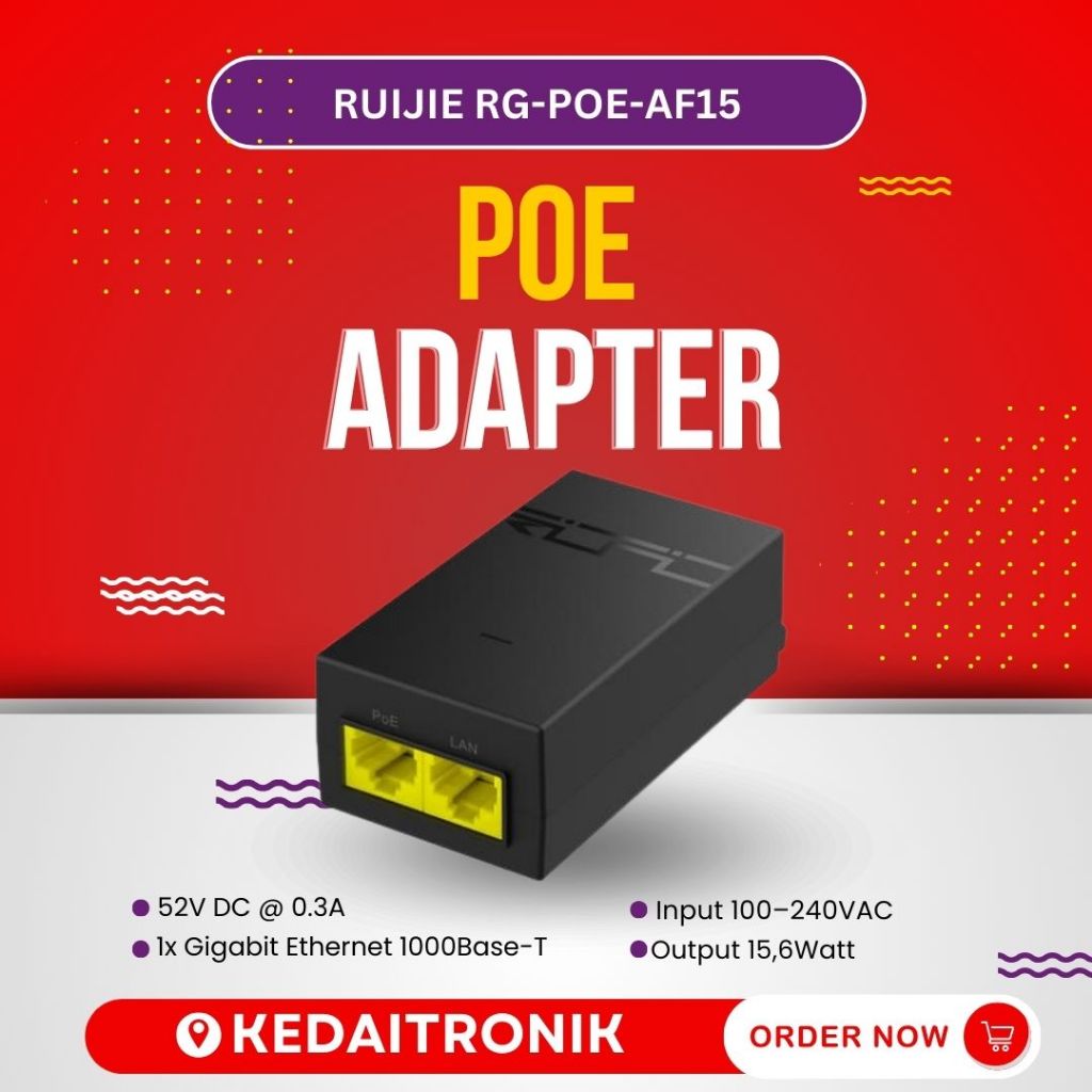 Jual Ruijie Reyee RG-POE-AF15 PoE Adapter RG POE AF15 1-port Poe ...
