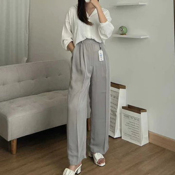 Loose Pants Trousers Jumbo (BIG SIZE) Highwaist Wanita Anti Kusut Celana Kulot Highwaist Wanita