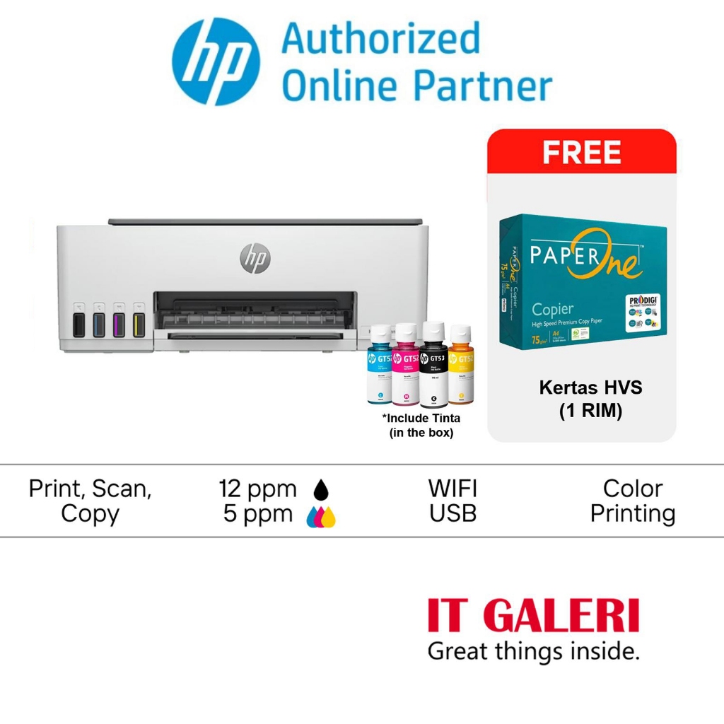 Jual [FREE Tinta + Kertas HVS 1 Rim] HP Smart Tank 580 All-in-One ...