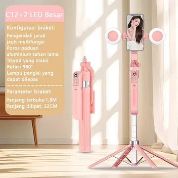 Trimic 180cm Pelacakan Wajah Otomatis Tongsis Selfie Stick Auto Face Tracking Empat Kaki Tripod