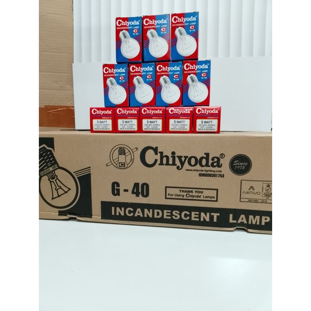 Jual 1 Dus (100 Pcs) Dop Pijar Kuning Chiyoda Lampu Pijar Chiyoda 5W ...