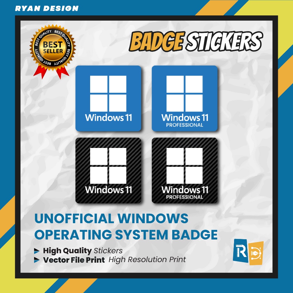 Jual Sticker Logo OS Windows 11 Sticker Badge Laptop (Unofficial ...