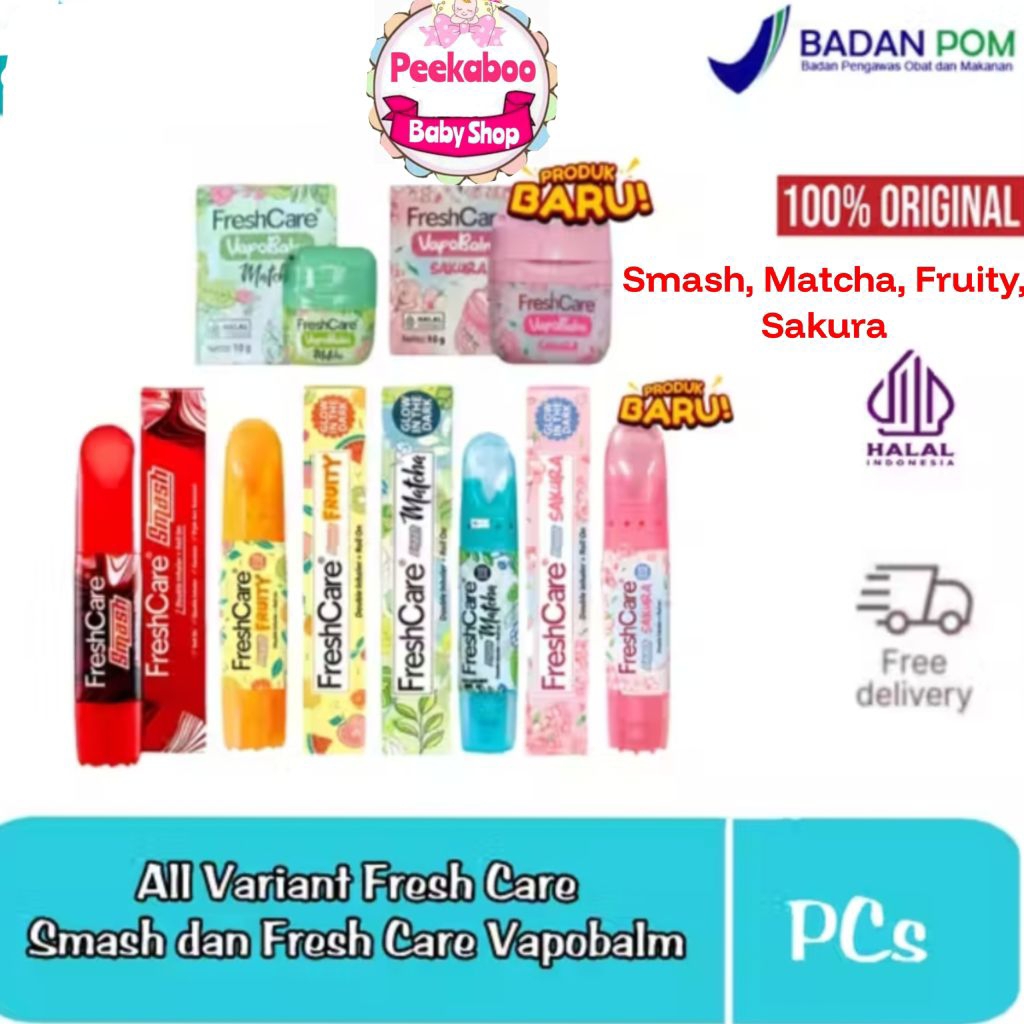 Jual FRESHCARE Smash/Matcha/Fruity/Sakura/Vapobalm 4in1 Double Inhaler ...