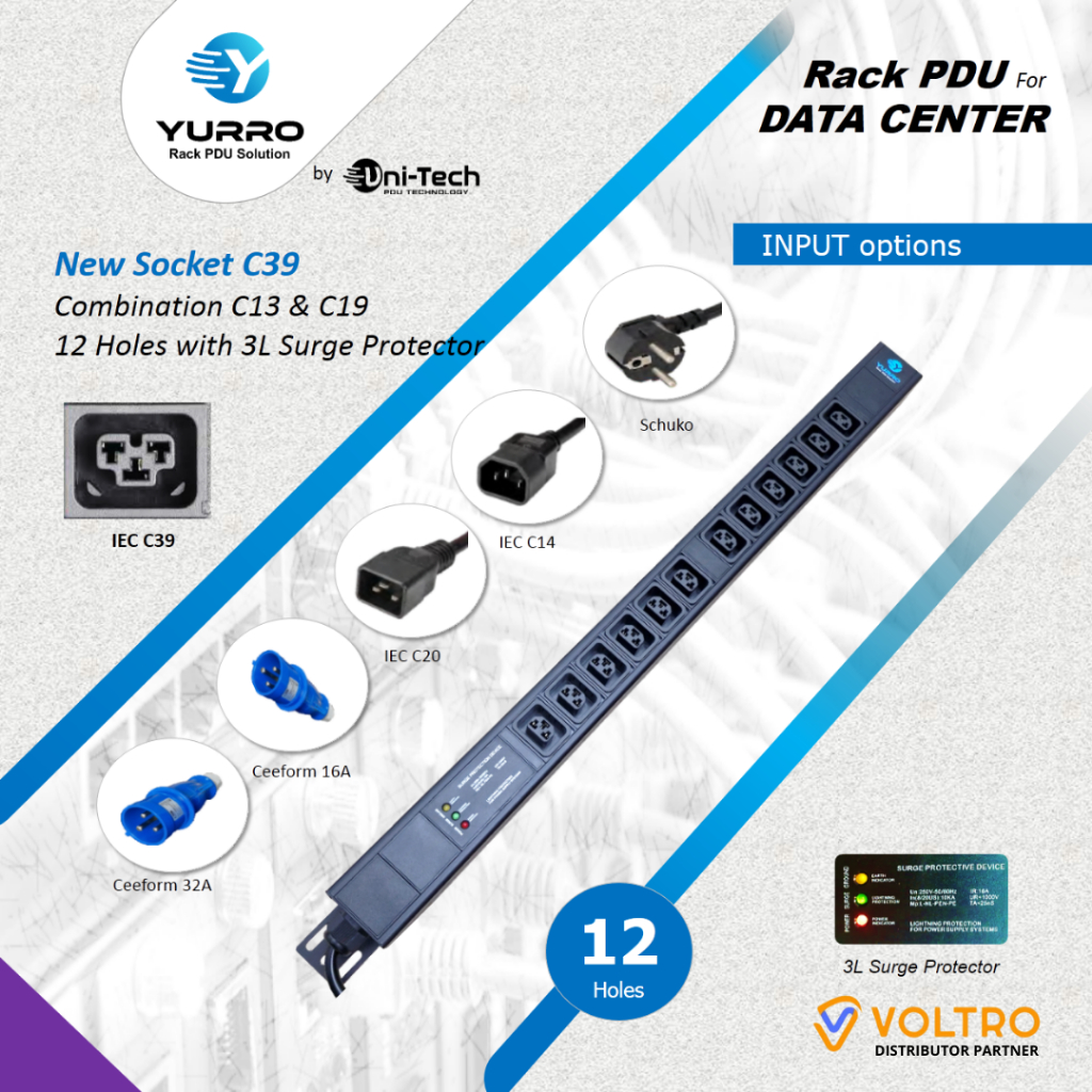 Jual Basic PDU 12 Holes Socket C39 with 3L Surge Protection Input ...