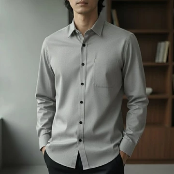 Kemeja Kerja Pria Lengan Panjang Formal Hitam Hem Polos Katun