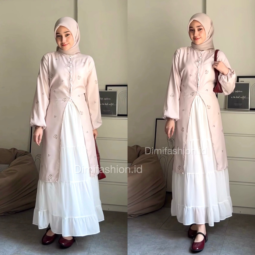 Jual Dimifashion.id RESIA ONE SET(tunik +rok ceruty+hijab square ...