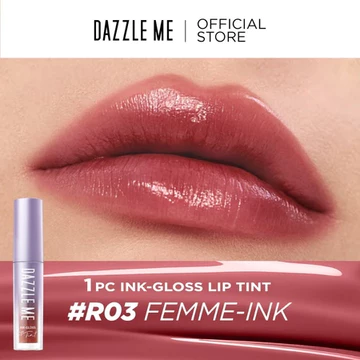 DAZZLE ME Ink Gloss Lip Tint Lip Gloss Tahan Lama Glossy Dan Plumpy Finish Waterproof Stained