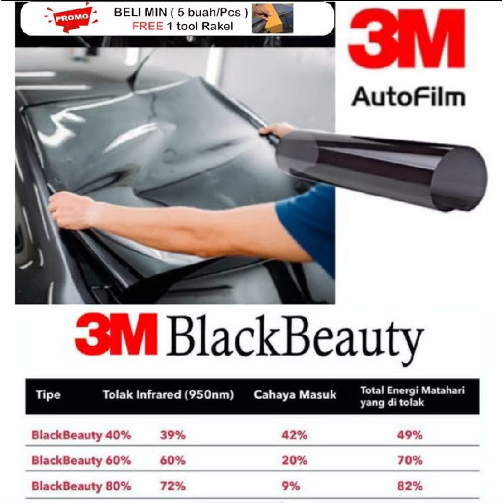 Jual Kaca filem 3M Sticker kaca mobil black beauty peredam panas ...