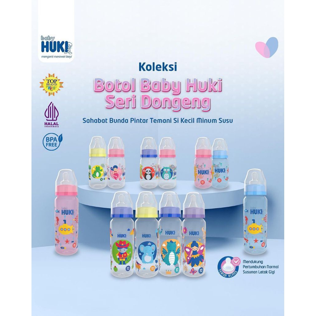 Jual Botol Susu Huki PP 120ml & 240ml – Dot Silicone Lembut, Cocok ...