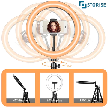 STORISE Ring Light 26cm Tripod 1 Meter 1 SET Bluetooth Lampu Ringlight Vlog Konten Make Up