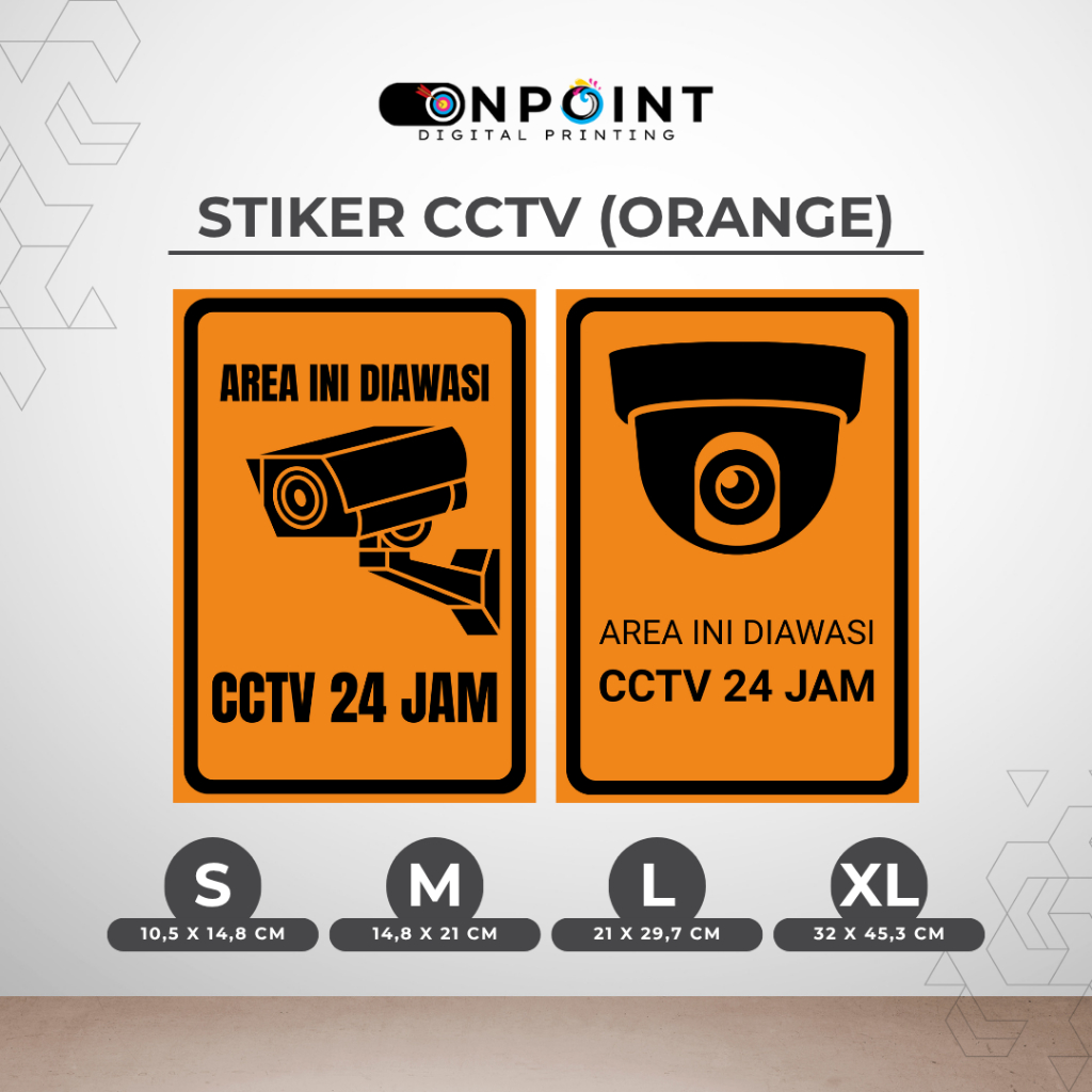 Jual Sticker CCTV 24 Jam | Stiker Vinyl Glossy Anti Air | Stiker CCTV ...