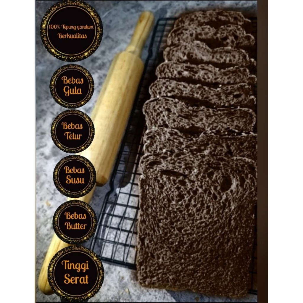 Jual Roti 100% Gandum Dark Chocolate (Bebas Gula, Susu, Telur, Butter ...