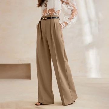 TERITORY Straight Pants High Waisted Culotte Celana Panjang Kulot Wanita Casual Formal