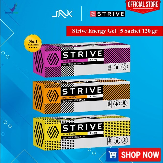 Jual STRIVE Energy Gel Box isi 5 Sachet | Energy Booster Minuman Lari ...