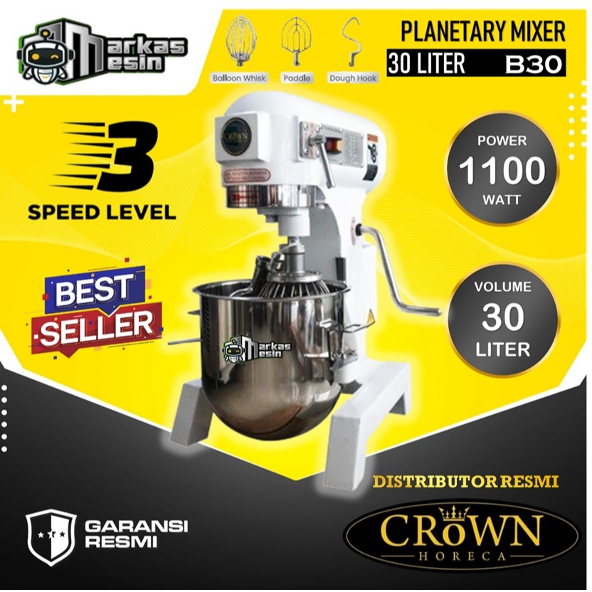 Jual Planetary Mixer CROWN 30L B30 Mesin Pengaduk Adonan Roti Donat Kue ...