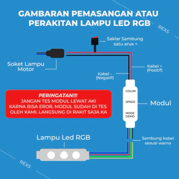 Paket Lampu Kolong RGB 12 Volt Motor
