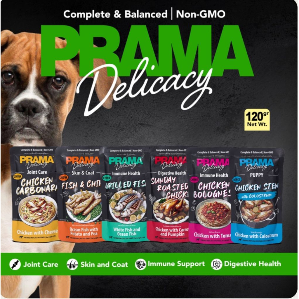Jual PRAMA Delicacy Wet Dog Food Prama Pouch Makanan basah anjing all ...