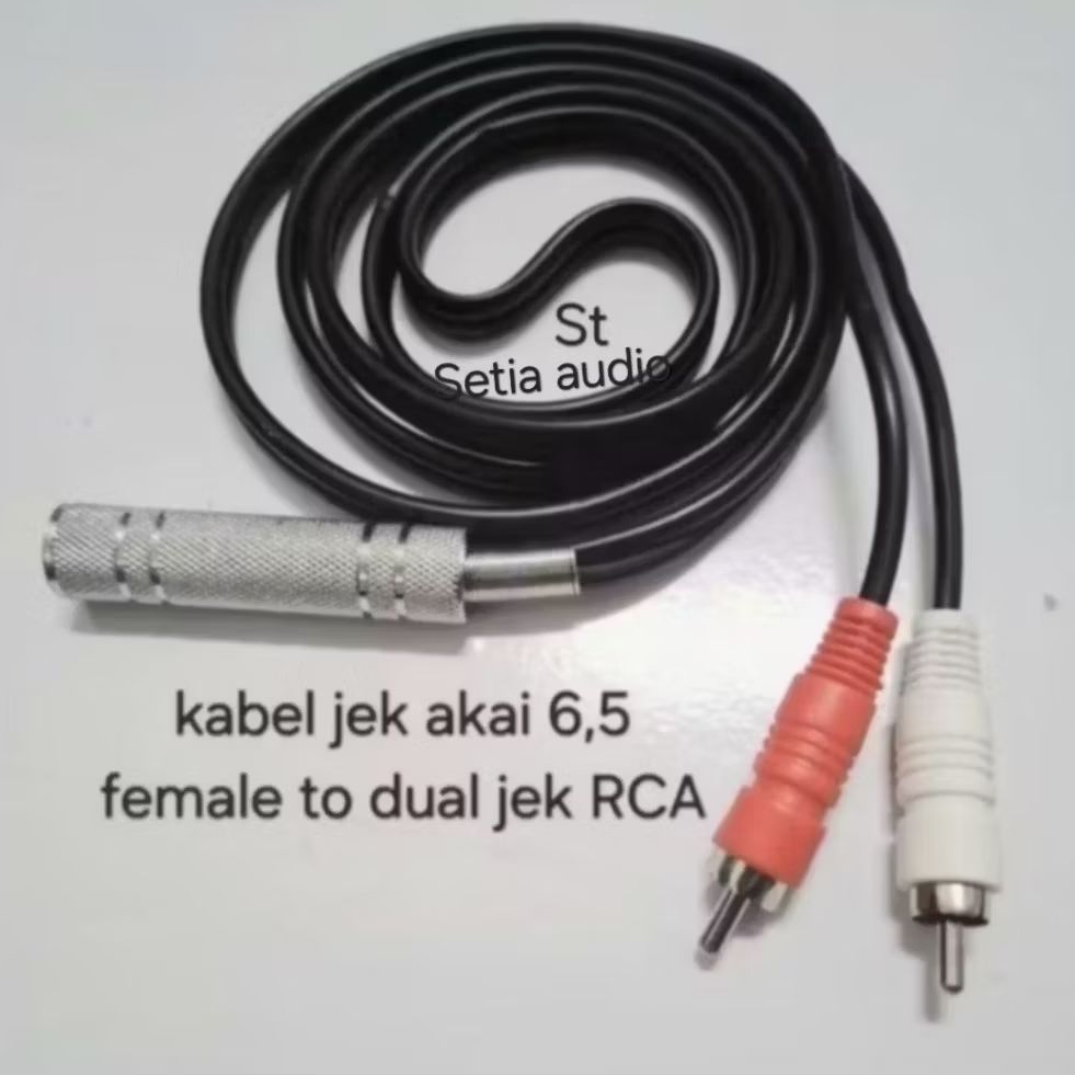 Jual Kabel audio Cabang Female Jek akai 6,5 FEMALE TO DUAL Jek Rca 1 ...