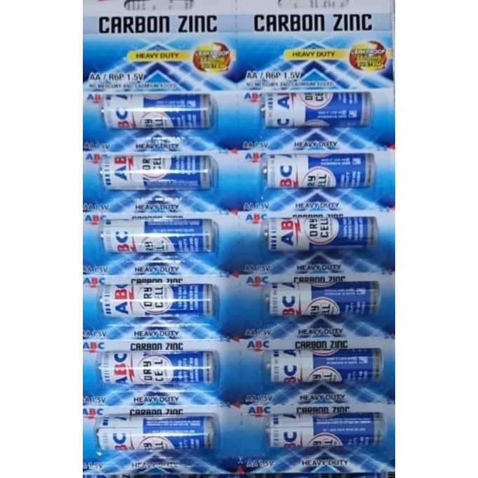 Jual ABC AA Renceng Carbonzinc R6 Biru rcg isi 12 Pcs /AA / A2 ...