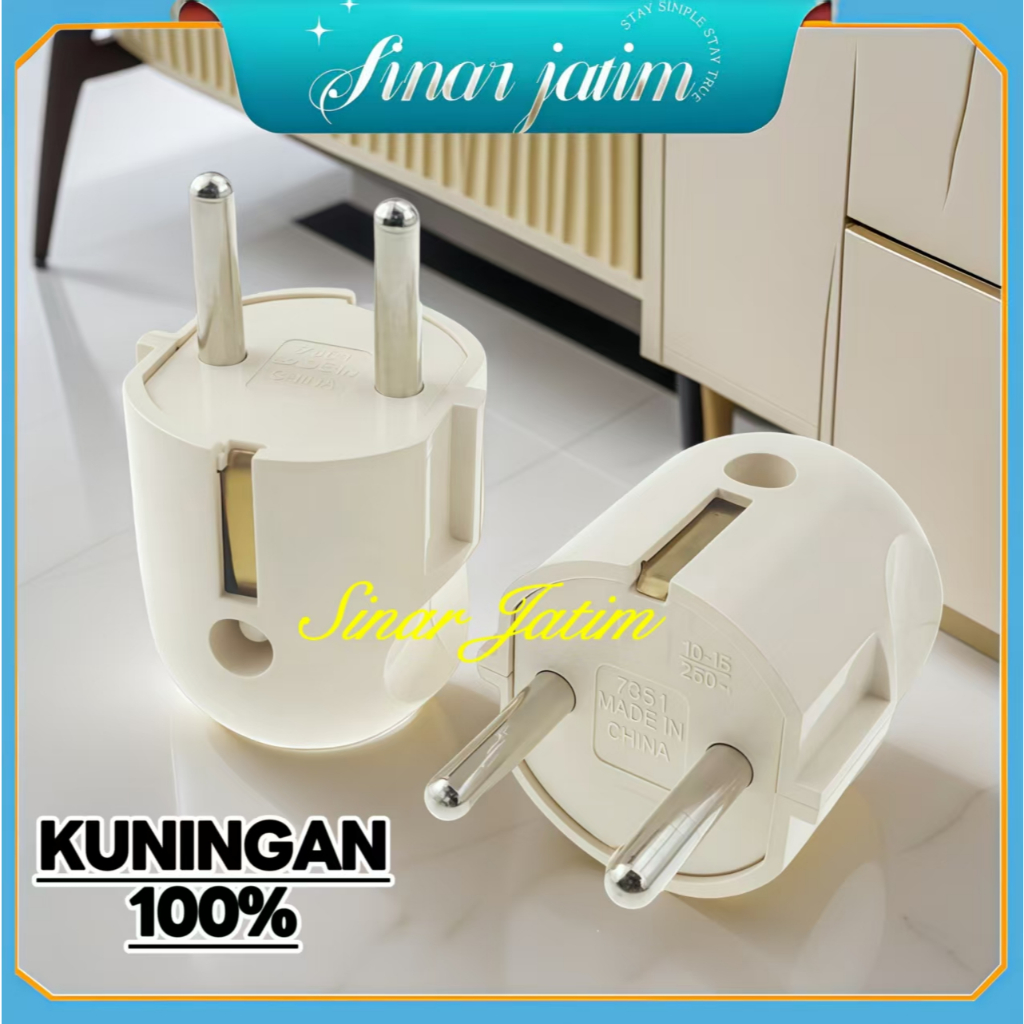 Jual Steker arde kuningan cop listrik Standar SNI colokan listrik ...