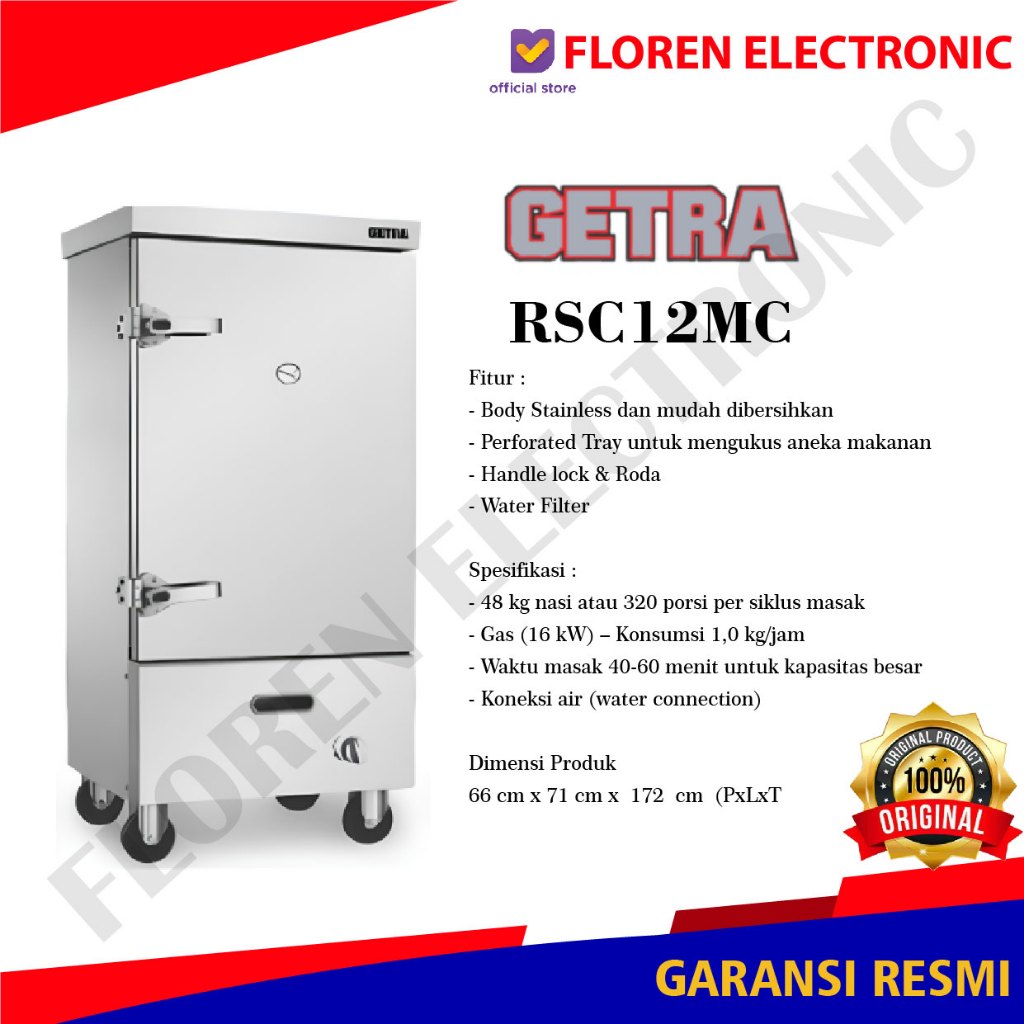 Jual GETRA HEAVY DUTY Gas Rice Cooker Steamer RSC-12MC ALAT MENANAK ...