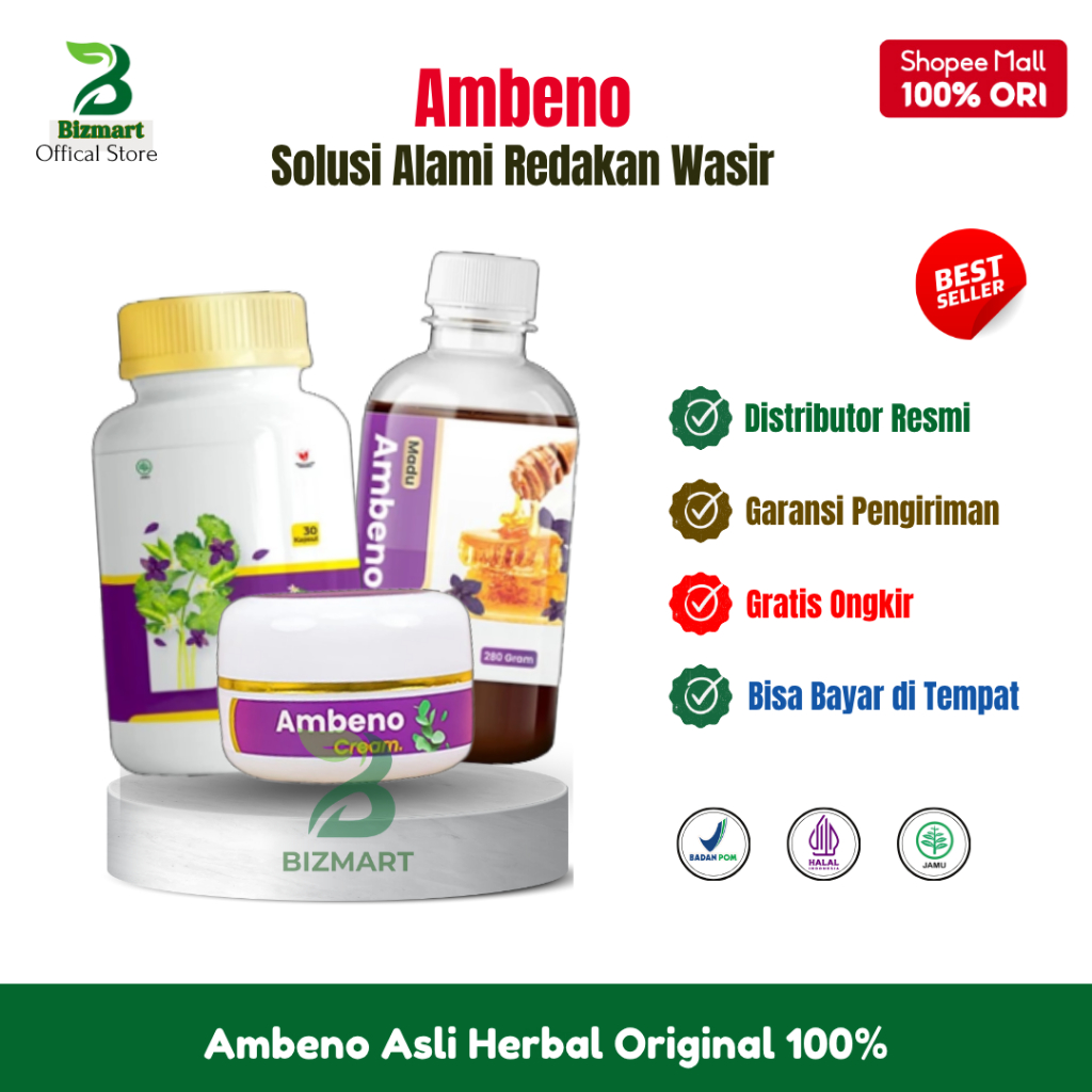 Ambeno Solusi Herbal Cepat Redakan Benjolan Ambeyen & BAB Berdarah Ampuh Tanpa Efek Samping