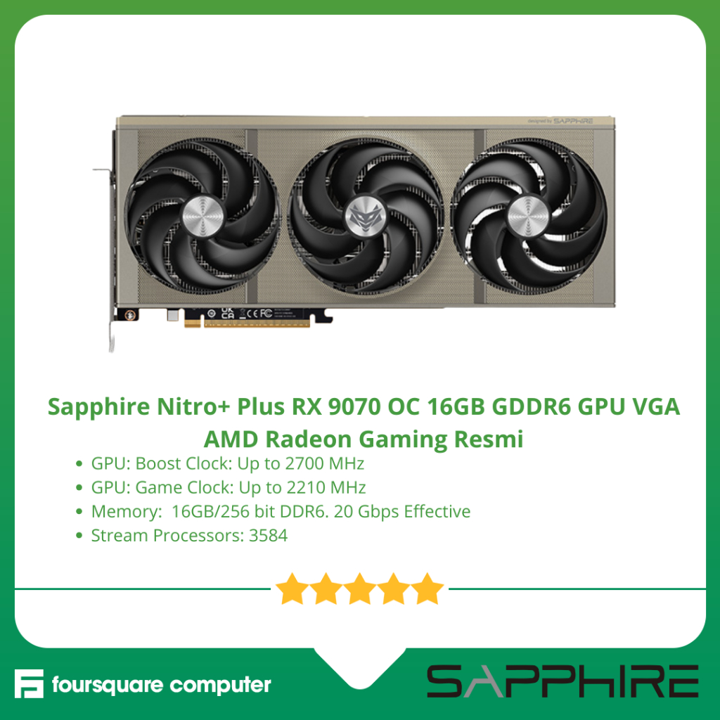 Jual Sapphire Nitro+ Plus RX 9070 OC 16GB GDDR6 GPU VGA AMD Radeon ...