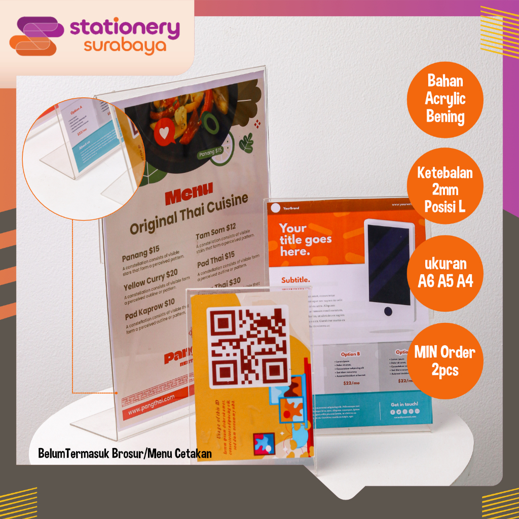 Jual Display Menu Acrilyc Letter L Standing Akrilik Tempat Meja ...