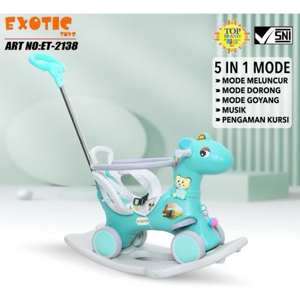 Jual RIDE ON ANAK MURAH EXOTIC 5 IN 1 DINO 2138 + 6 IN 1 KUDA 2139