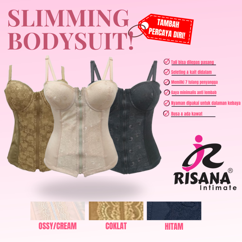 Jual RISANA - Body Shaper Long Torso Longtorso Zipper Corset Bra Korset ...