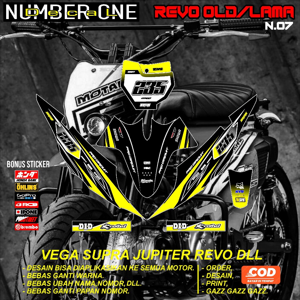 Jual Sticker RBT REVO OLD MOTOR RBT BEBEK MODIF SUPERMOTO kode NO.07 ...