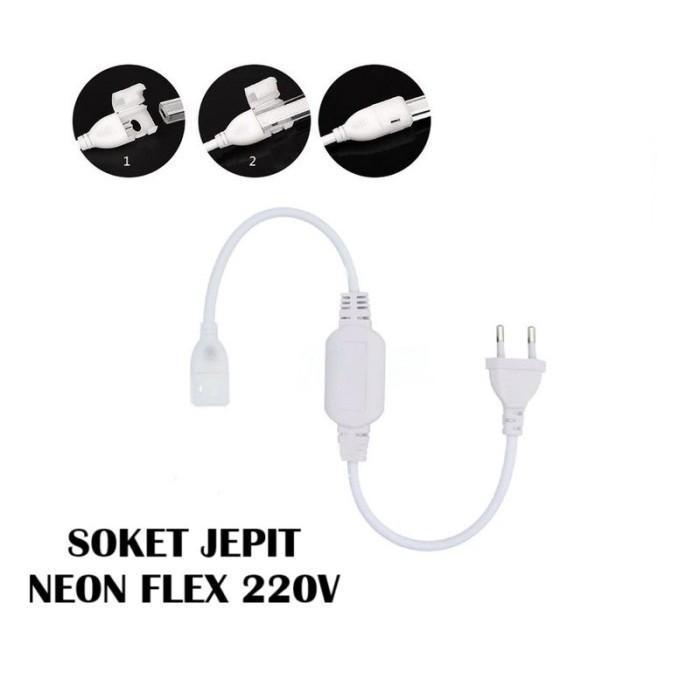 Jual Socket / Flasher Colokan Kabel AC Led Strip 5050 Model Jepit ...