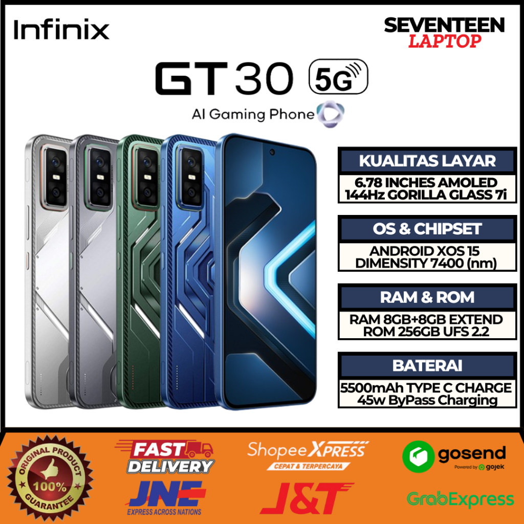 Infinix GT 30 5G (8GB+8GB/256GB) - Garansi Resmi Infinix