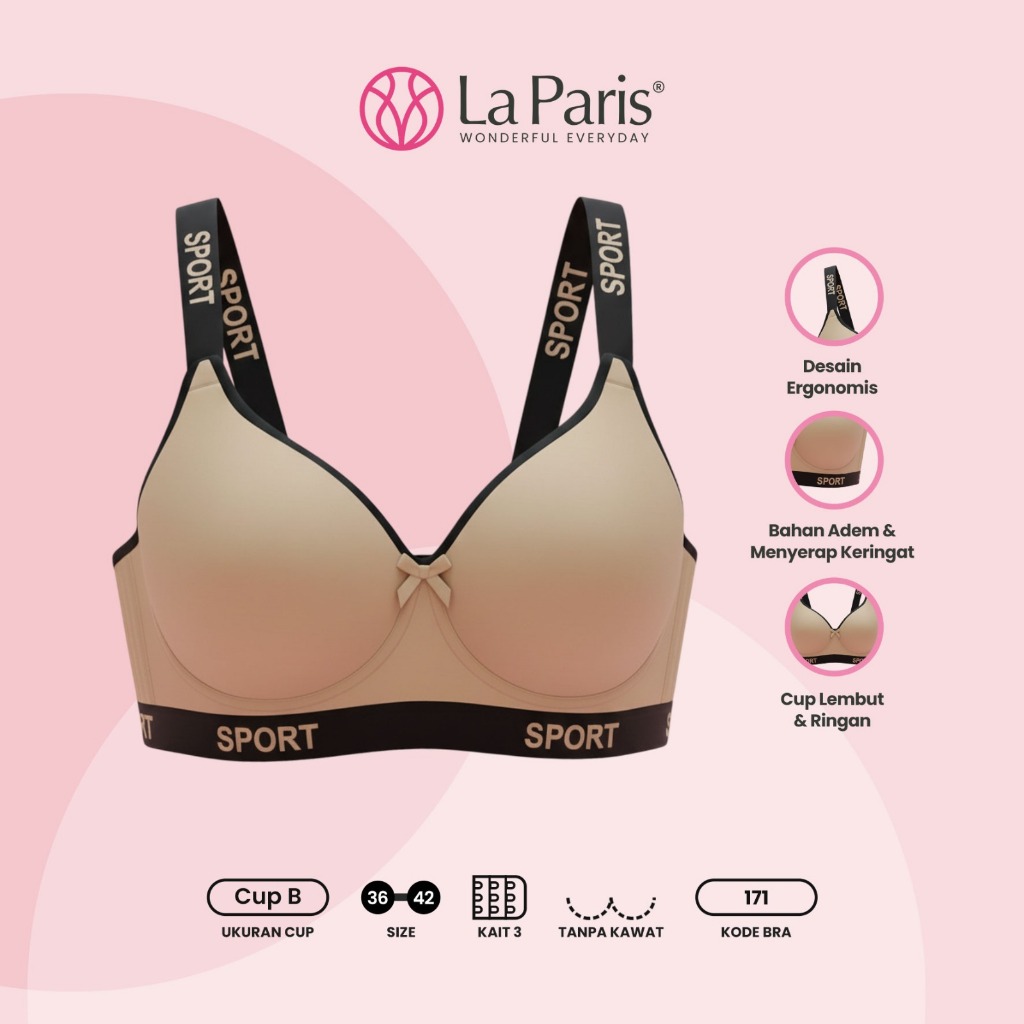 Jual Bra List Nyaman Tanpa Kawat Hak 3 Kait 3 Fashion Polos Busa Size ...