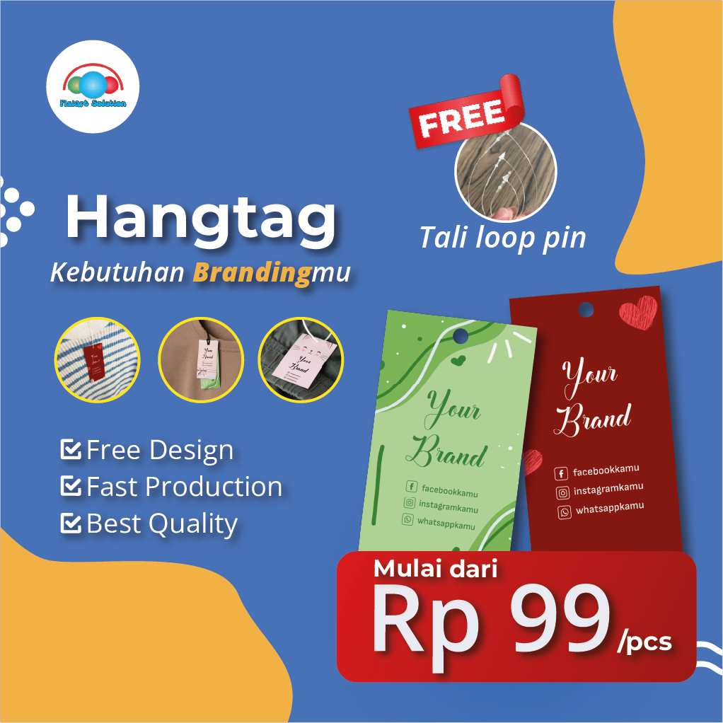 Jual Hangtag Baju -FREE DESIGN - FREE LOOP PIN - Pricetag Hang Tag ...