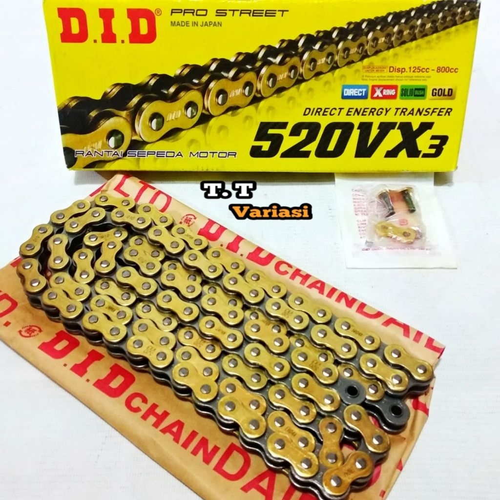 Jual Rantai DID 520 VX3 CBR250 R25 MT25 Ninja 250 Fi Z250 ZX25 ZX25R ...