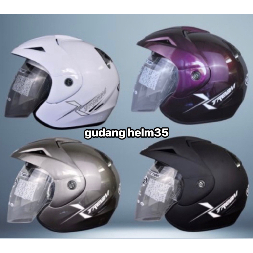 Jual VOG X-TREAM HELM DEWASA HALF FACE SOLID ORIGINAL SNI | Shopee ...