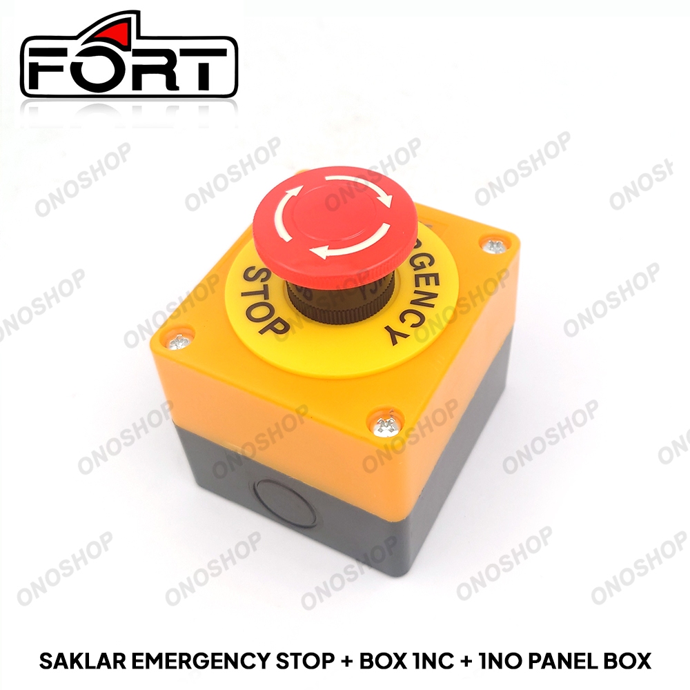 Jual Saklar Emergency Stop + Box 1NC + 1NO Panel Box | Shopee Indonesia