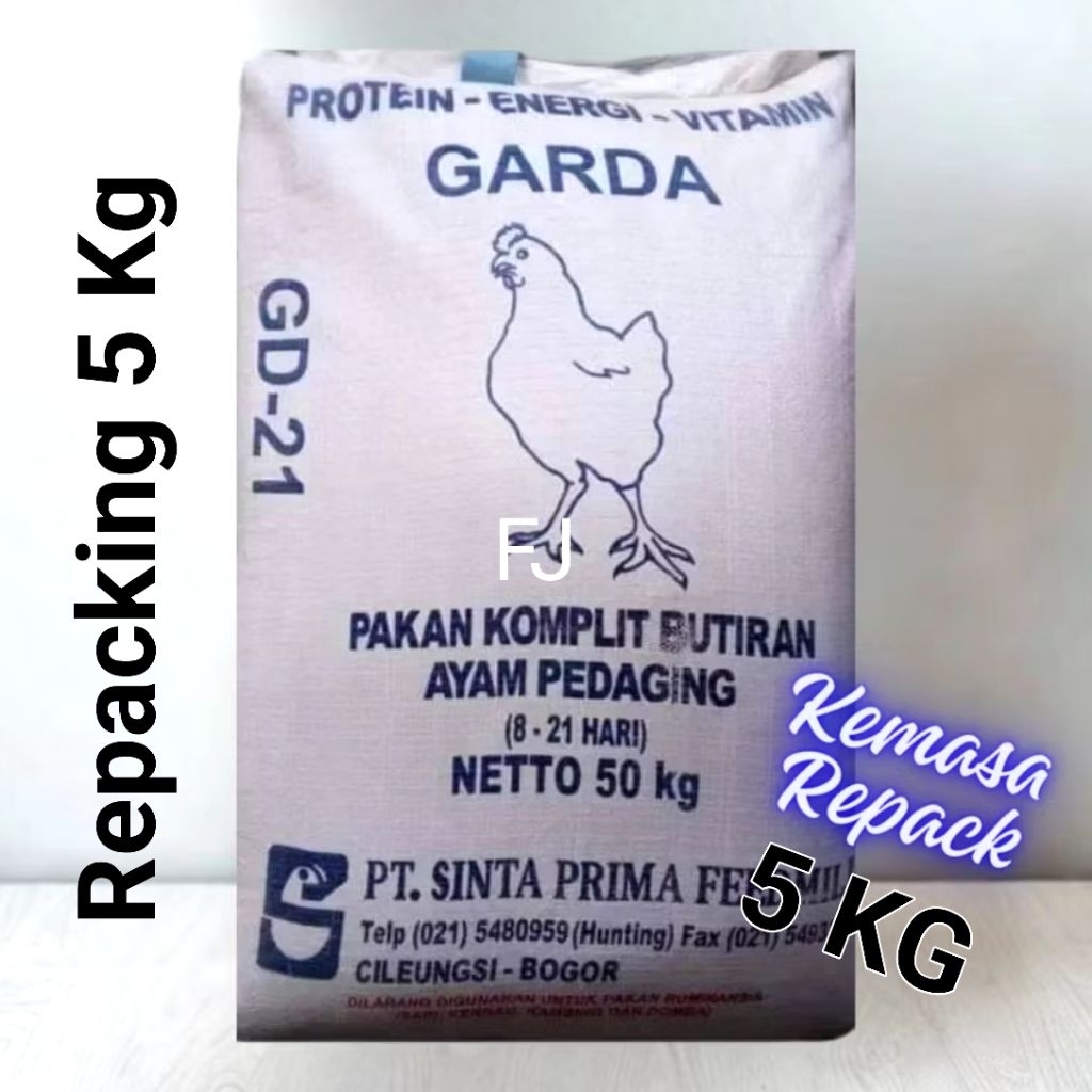 Jual Pur ayam pedaging GARDA GD-21 SINTA Pakan ayam pedaging Repack 5 ...