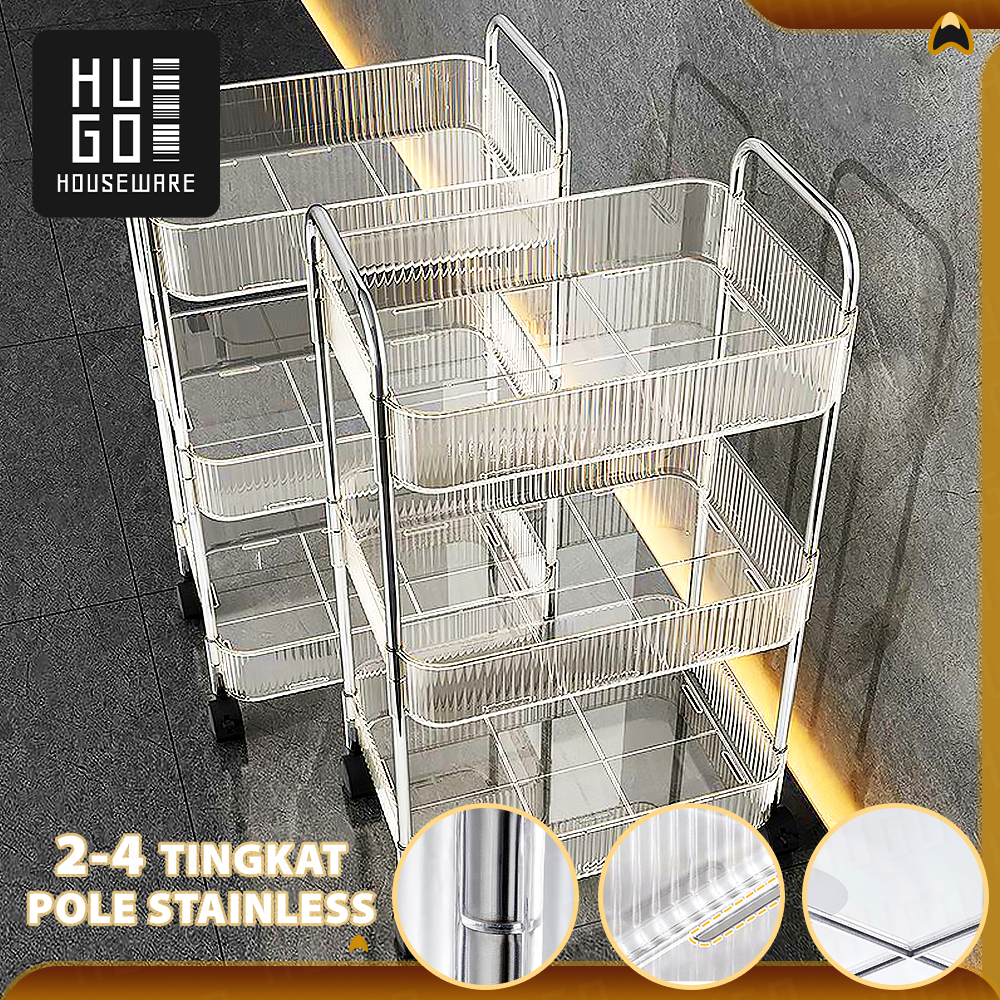 Jual Hugo Houseware Rak Dapur Serbaguna 2-4 Susun Roda Besi Akrilik ...