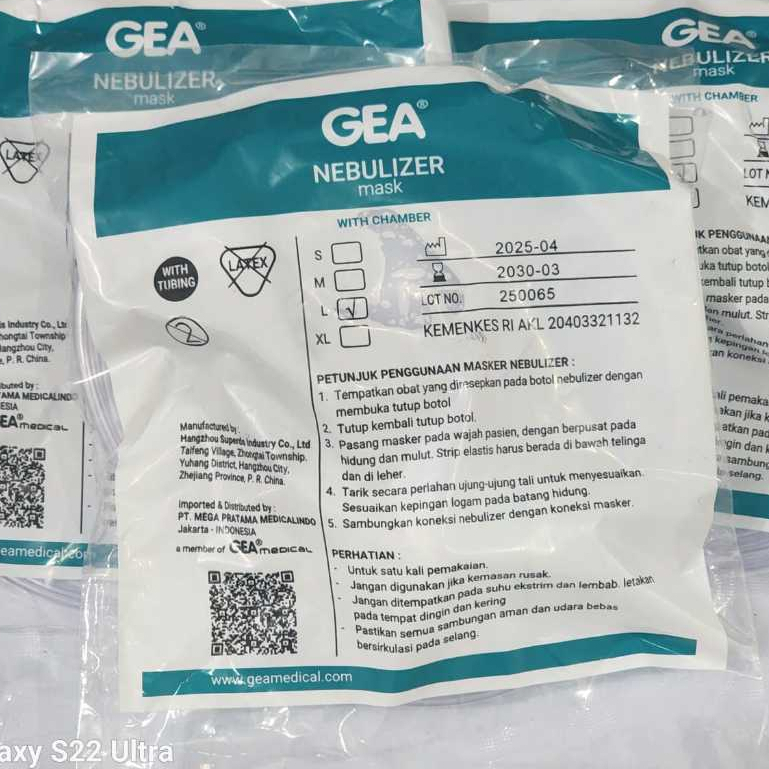 Jual NEBULIZER MASK WITH CHAMBER GEA / MASKER NEBULIZER WITH CHAMBER ...